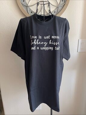 Black Graphic Tee with White Script